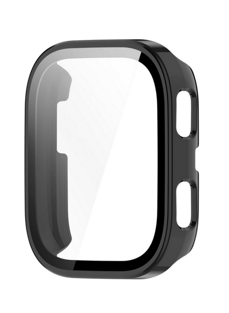 1PCS 2 in 1 Defense for Amazfit Bip 6 Case with Tempered Glass Screen Protector Hard PC Protective Bumper Cover Full-Body Shockproof Accessories for Amazfit Bip 6 black - Image 1