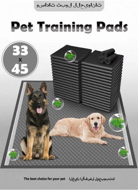 Odor Control Super Absorbency Charcoal Puppy Pads Size 33x45 CM Leak-Proof Pet Training Pee Pads Disposable Potty Pads for Dogs Cats Rabbits