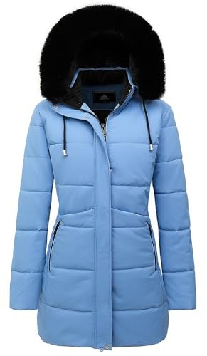 MOERDENG Women's Winter Puffer Coat Thicken Fleece Lined Down Jacket Waterproof Faux Fur Detachable Hooded Parka - Image 1