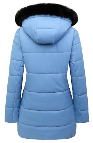 MOERDENG Women's Winter Puffer Coat Thicken Fleece Lined Down Jacket Waterproof Faux Fur Detachable Hooded Parka - Image 2