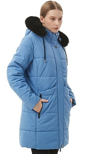 MOERDENG Women's Winter Puffer Coat Thicken Fleece Lined Down Jacket Waterproof Faux Fur Detachable Hooded Parka - Image 4