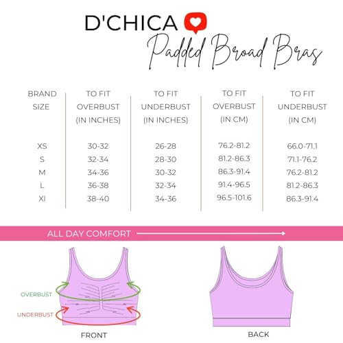 DChica Essentials Padded Sports Bra for Women's, High Impact Broad Strap Sports Bra, Removable Pads, Non Wired T-Shirt Bra, Elasticated Underband, Daily Use Running Bra (Black Bra, Pack of 1) - Image 2