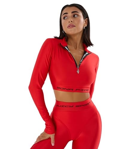 Bona Fide Workout Tops for Women ShortLong Sleeve Compression Shirt Breathable Tight Crop Top for Gym Running Yoga - Image 1