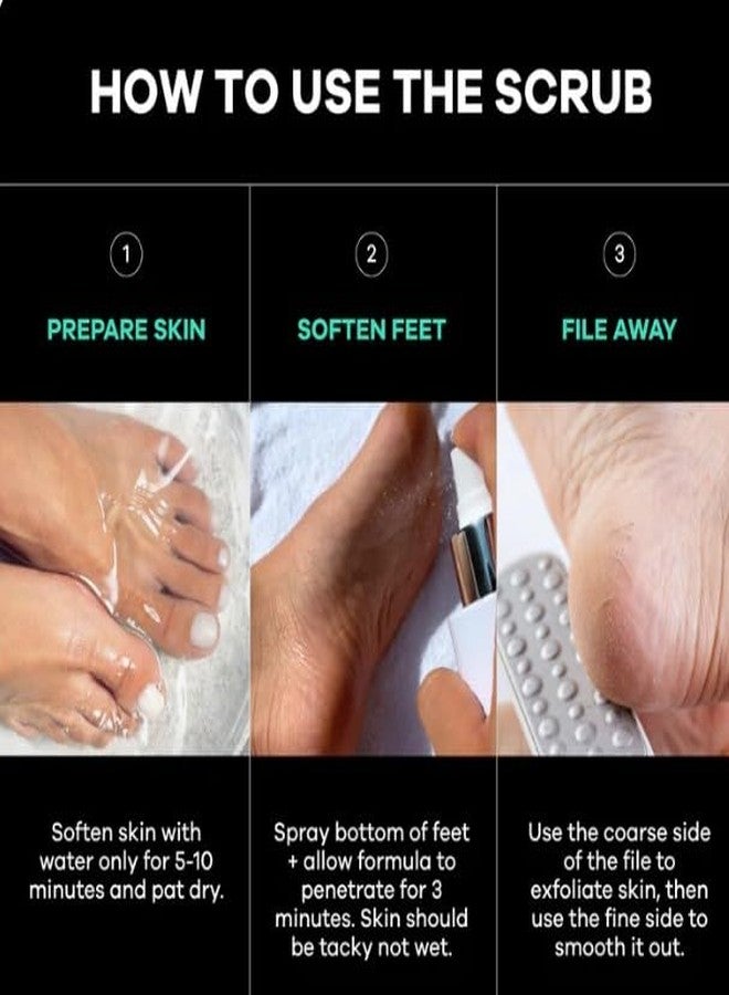 Dermasuri - Callus Remover Foot Scrub - Exfoliating Feet Spray-on Formula and Reusable Deluxe Sole File - Dead Skin Remover, Callus Rasp Scrubber, Peel & Soften Cracked Heels - Deluxe Pedicure Spa Kit - Image 5