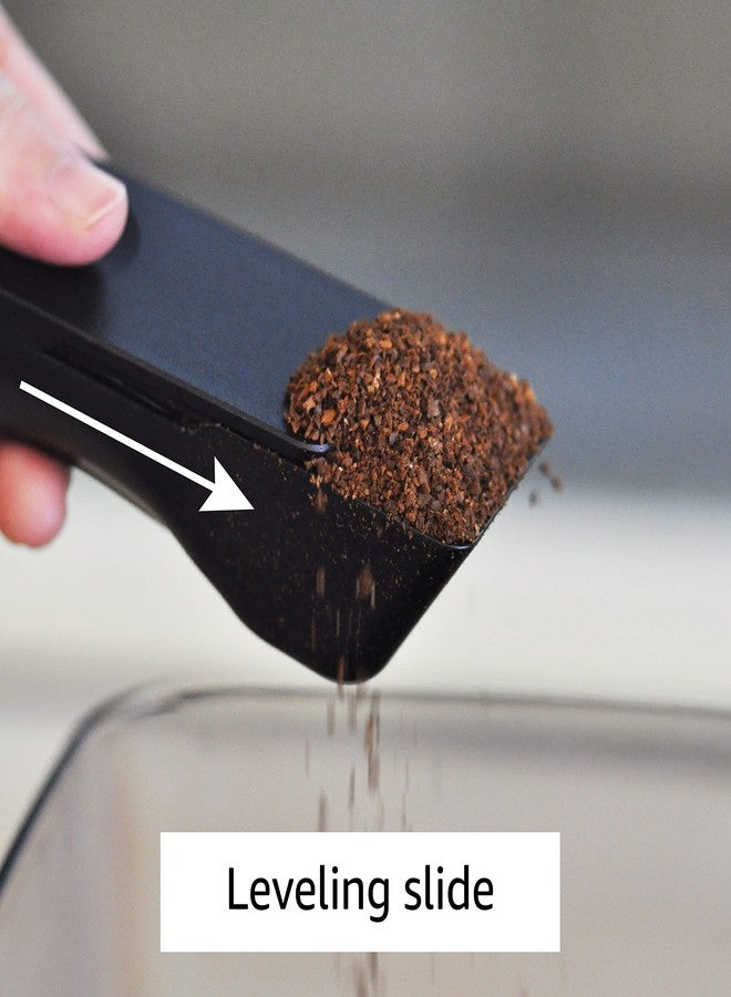 انكومان  مغرفة قياس قهوة أنكومن 2 في 1 مع لوحة تسوية مدمجة، لقياس ملعقتين كبيرتين أو 10 غرامات من القهوة المطحونة أو حبوب البن بسرعة دون الحاجة إلى ميزان رقمي (2 ملعقة كبيرة، أسود) - Image 3