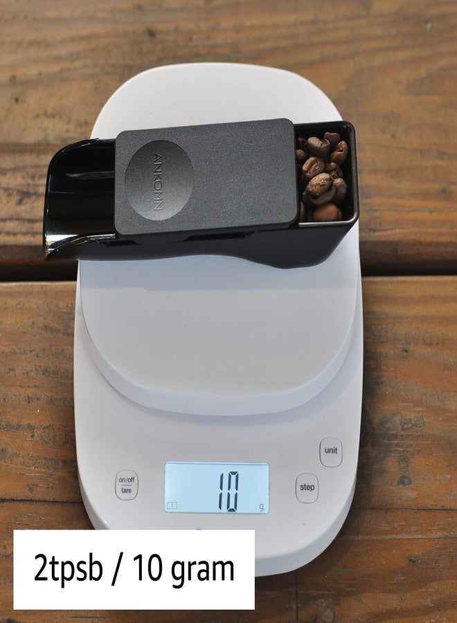 انكومان  مغرفة قياس قهوة أنكومن 2 في 1 مع لوحة تسوية مدمجة، لقياس ملعقتين كبيرتين أو 10 غرامات من القهوة المطحونة أو حبوب البن بسرعة دون الحاجة إلى ميزان رقمي (2 ملعقة كبيرة، أسود) - Image 5