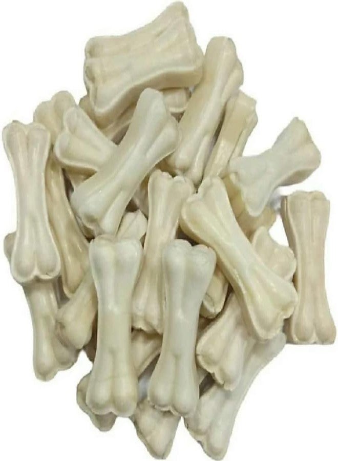 Pet Believe White Digestible Calcium Treat Bone with Added Calcium and Nutrients Rawhide Dog Chew Bone for Small, Medium and Large Dogs and Puppies 250 gm 3 inch Bone - Image 1