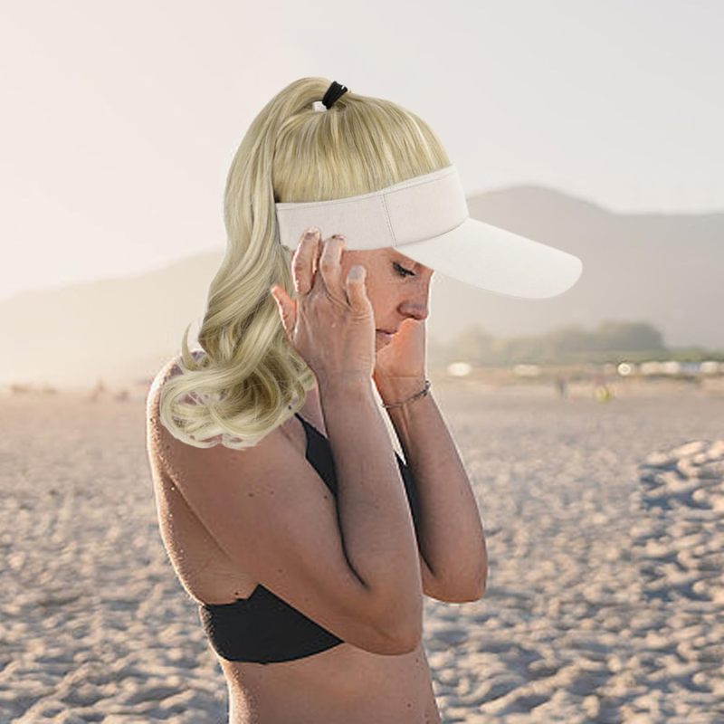 Synthetic Curly Ponytail Hat: Adjustable Fit - Heat-Resistant Fiber, Sun Protection for Women Outdoor Summer Activities & Daily Use - Image 5