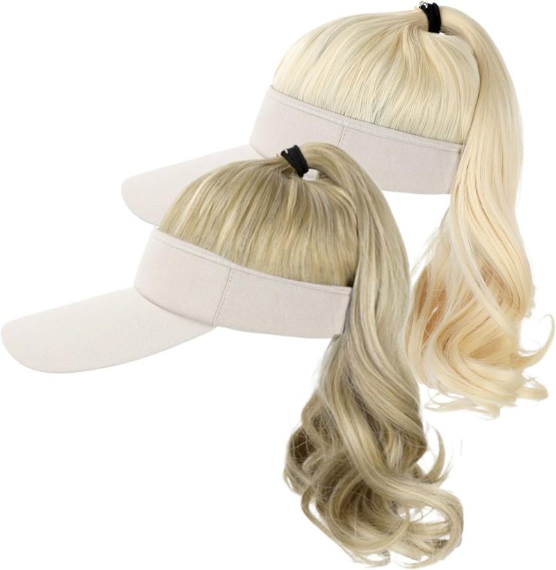 Synthetic Curly Ponytail Hat: Adjustable Fit - Heat-Resistant Fiber, Sun Protection for Women Outdoor Summer Activities & Daily Use - Image 3