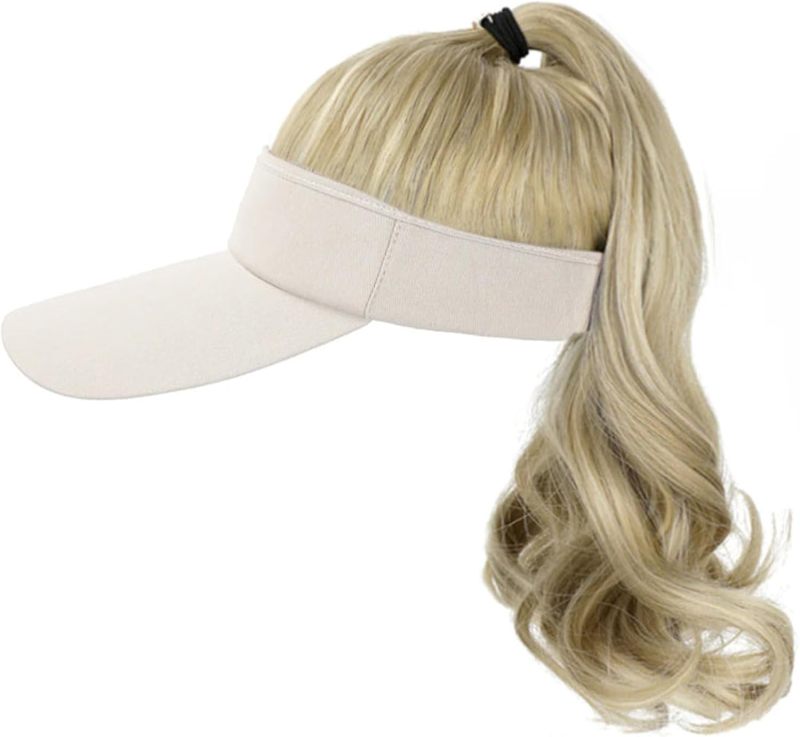 Synthetic Curly Ponytail Hat: Adjustable Fit - Heat-Resistant Fiber, Sun Protection for Women Outdoor Summer Activities & Daily Use - Image 1