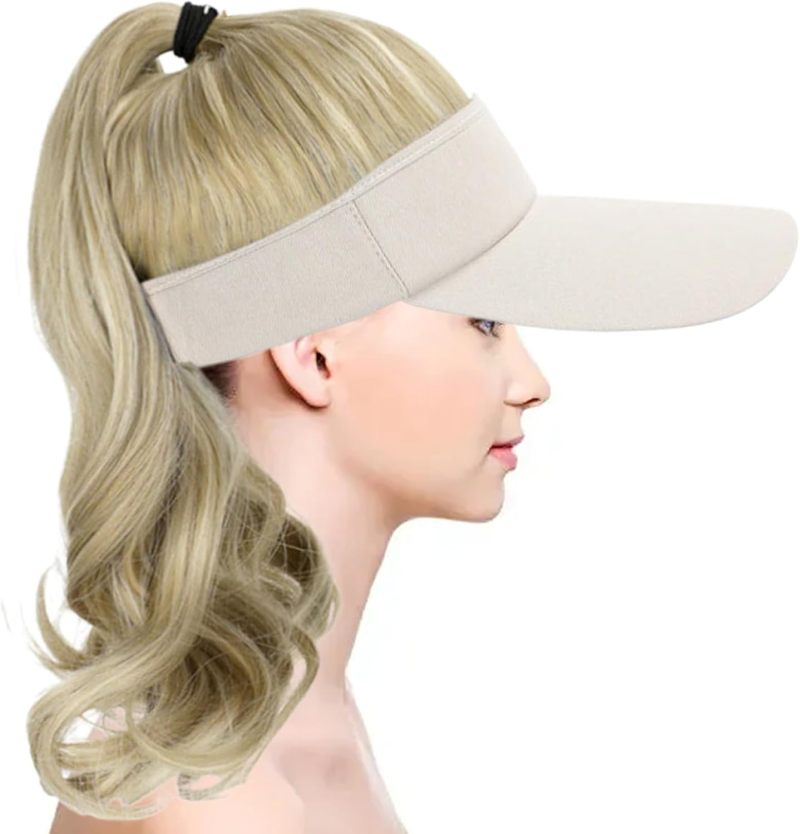 Synthetic Curly Ponytail Hat: Adjustable Fit - Heat-Resistant Fiber, Sun Protection for Women Outdoor Summer Activities & Daily Use - Image 4