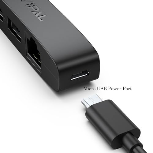 AuviPal 3-in-1 Micro USB Ethernet Adapter, OTG Hub with 2 USB Ports and 1 RJ45 Port for Fire TV Stick, Raspberry Pi Zero, Google Chromecast Ultra, and TiVo Stream 4K - Black - Image 4