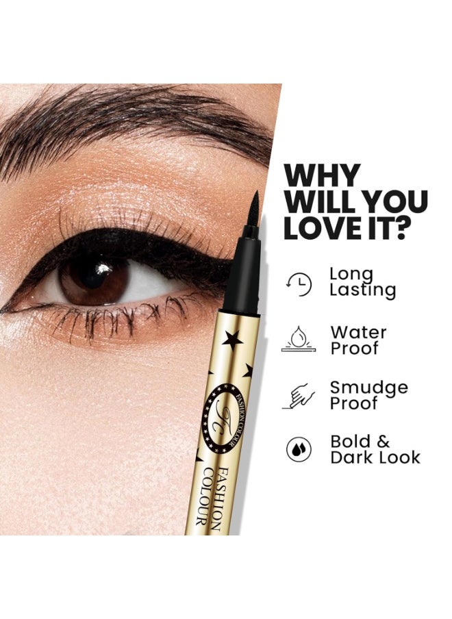 Fashion Colour - HD Waterproof Smudge Proof Sketch Eyeliner Quick Drying Formula Matte Finish Felt Tip Applicator Lasts Upto 24H - Image 1