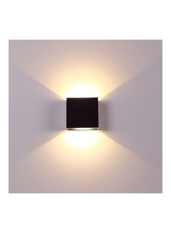 NIBEMINENT 5V 6W Square Shape Aluminium Wall Lamp COB Light BD74 Non-dimmable Style:Black shell warm light 12*12*12cm - Image 1