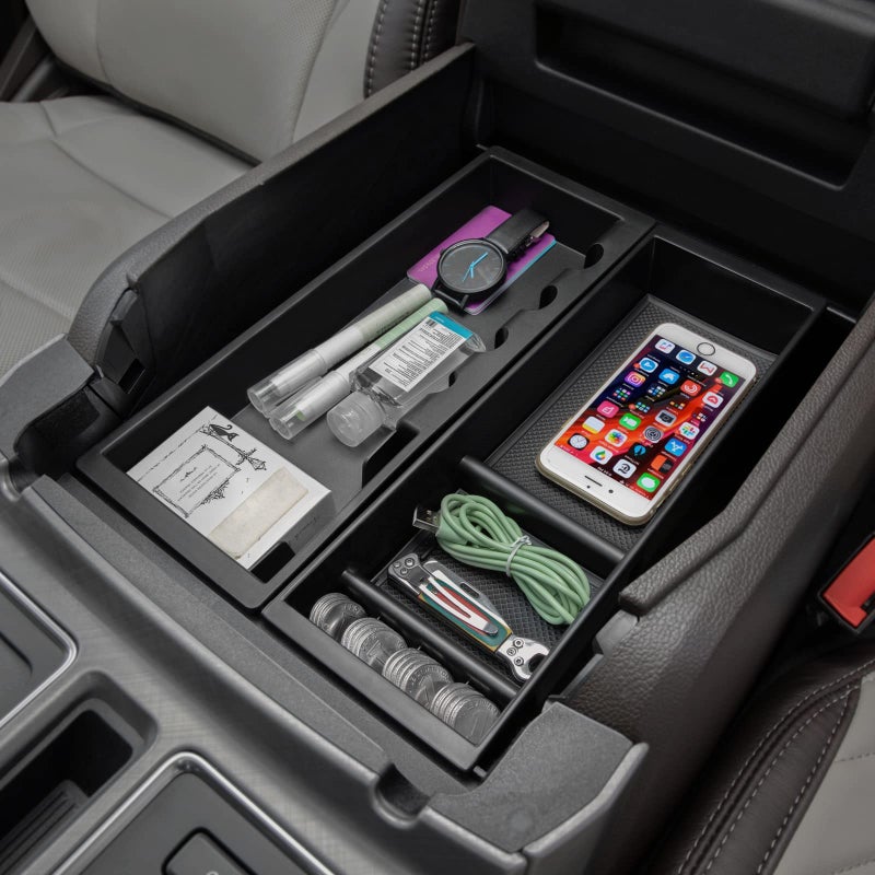 PIMCAR Center Console Organizer for Ford F150 2021 2022 2023, F150 Lightning 2022 2023 Armrest Storage Box Accessories ABS Plastic (Work Great with The Factory Tray)-One Tray - Image 4