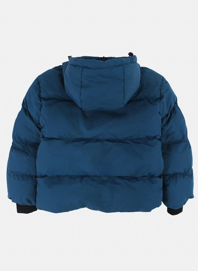 Pompelo Boys Waterproof Hooded Jacket – Petroleum Blue - Image 2