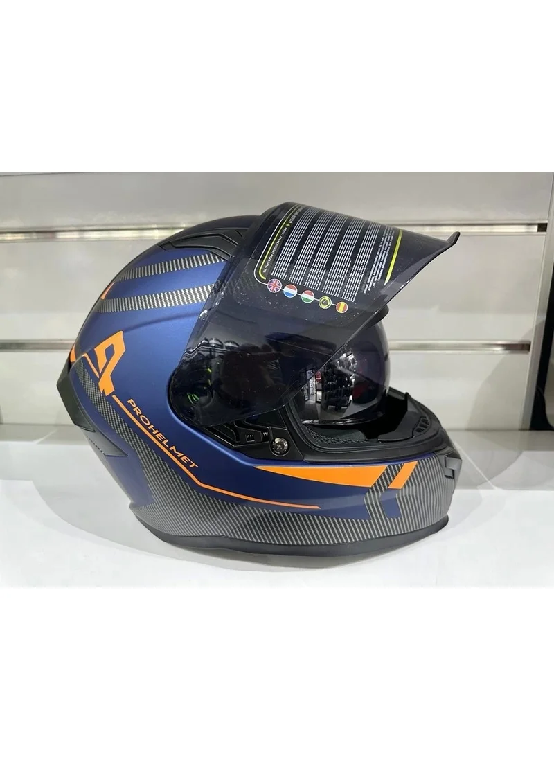 MTS Helmet Pro 910 with Sunglasses Blue/orange