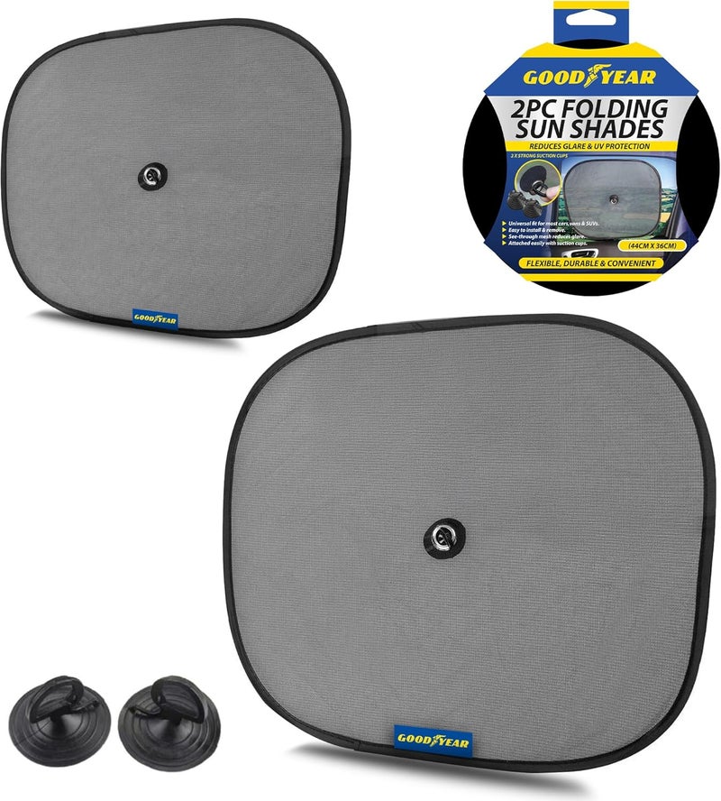 Goodyear 2pc Folding Sun Shade for Cars, Vans & SUVs - Image 3