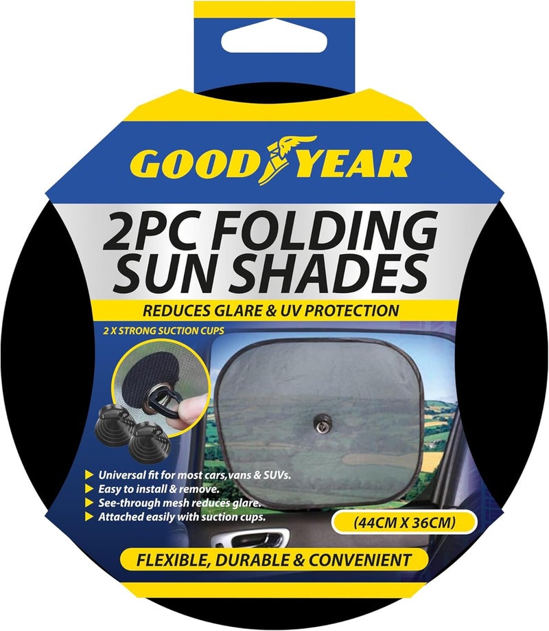 Goodyear 2pc Folding Sun Shade for Cars, Vans & SUVs - Image 2