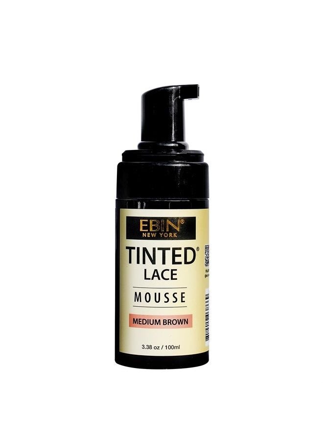 EBIN NEW YORK TINTED LACE MOUSSE - Medium Brown, 3.38oz/ 100ml | Lightweight Foam with Highly Pigmented, Perfect Matching with Flawless Finish  - Image 3