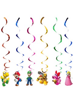 Generic New Blue Mario Theme Birthday Party Decor Swing 6p-Blue Mario 