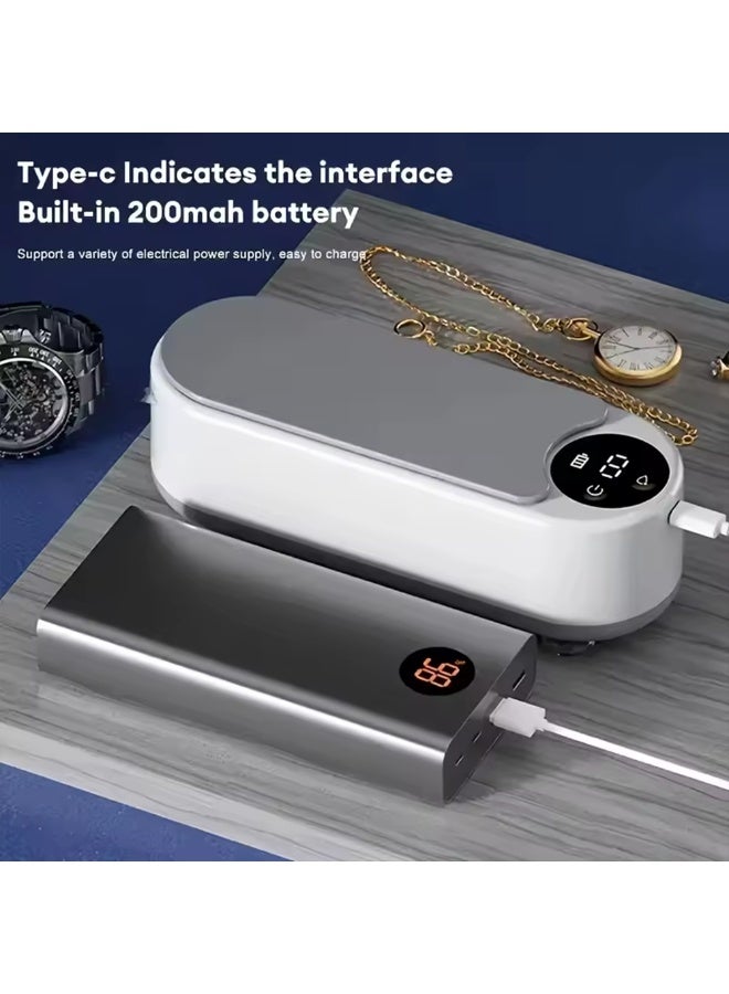 Smart Ultrasonic Glasses & Jewelry Cleaner | Type-C Interface | Portable Sonic Cleaning for Eyeglasses, Watches, Jewelry, Braces | Chemical-Free | Digital Display - Image 3