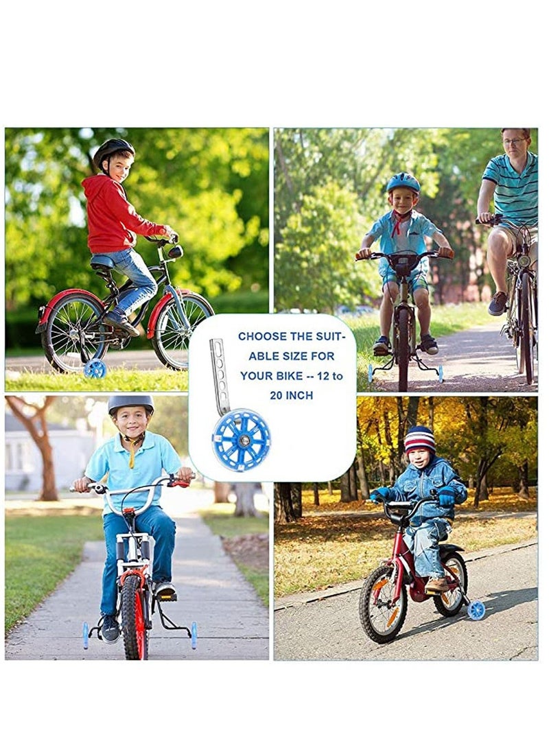 Generic Bicycle Training Flash Wheels, Children's Bike Stabilizers Support Wheels Bike Steel Frame for 12 14 16 18 20 Inch Kids Riding Safety Equipment  - Image 2