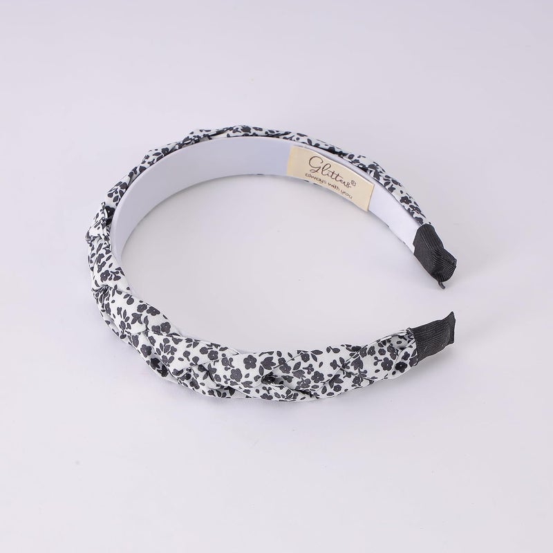 GLITTERS® Trendy and Stylish Monochrom Floral Twist Headband for Kids and Girls - Image 3