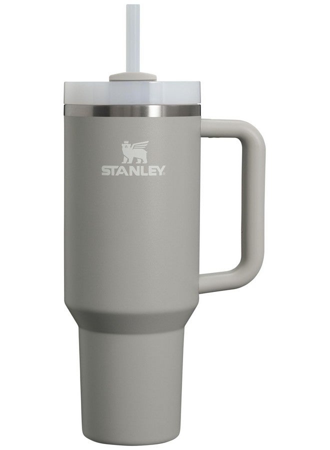 Stanley كوب ستانلي كوينشر H2.0 مع مقبض وقشة سعة 40 أونصة | غطاء ثلاثي الوضعيات | متوافق مع حوامل الأكواب للسفر | كوب فولاذي مقاوم للصدأ معزول | خالي من BPA | رمادي - Image 1
