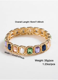 HaveDream High Quality And Exquisite Women's Alloy Bracelet, Colored Glass Diamond Temperament Bracelet - Blue And Green  - Image 3