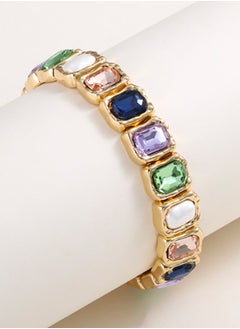 HaveDream High Quality And Exquisite Women's Alloy Bracelet, Colored Glass Diamond Temperament Bracelet - Blue And Green  - Image 4