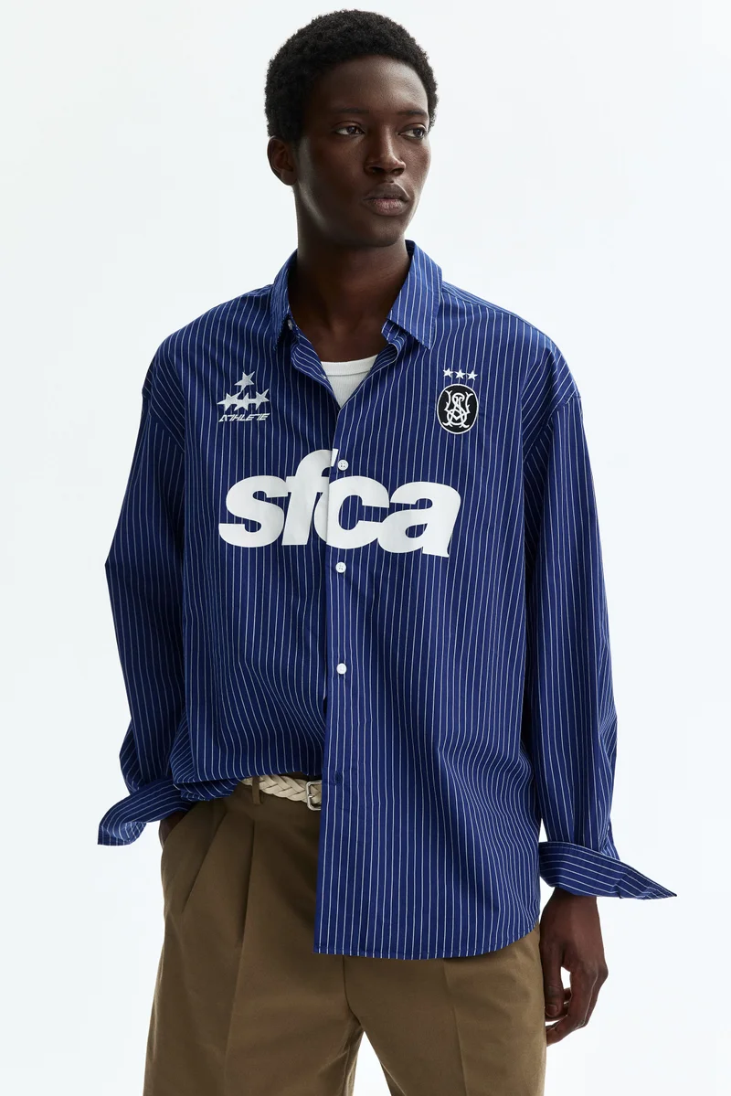 Relaxed Fit Printed cotton poplin shirt