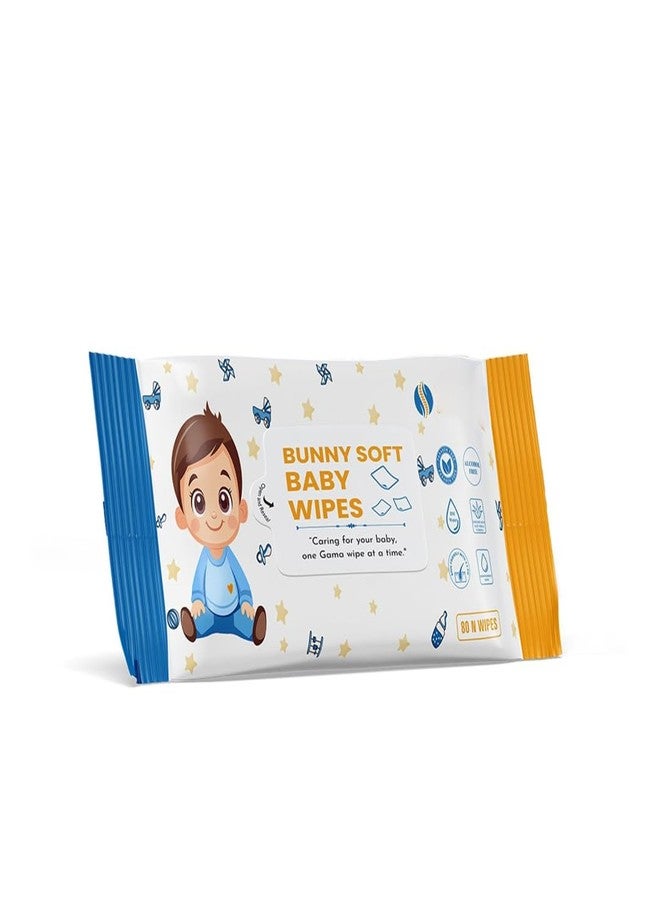 WROXTY Soft Cleansing Baby Wipes with Lid | Extra Thick & Moist Wet Wipes for Baby's Natural Baby Wet Wipes | 80 Wipes (Pack Of 3) - Image 1