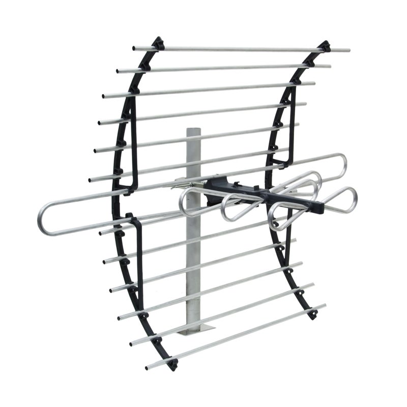 GE هوائي تلفزيون رقمي GE مثبت في العلية، نطاق طويل، تصميم مدمج خارج الرؤية، يدعم 4K 1080P HD تلفزيون ذكي VHF UHF، يشمل التركيب للعلية أو في الهواء الطلق، مقاوم للعوامل الجوية، 33692 - Image 1