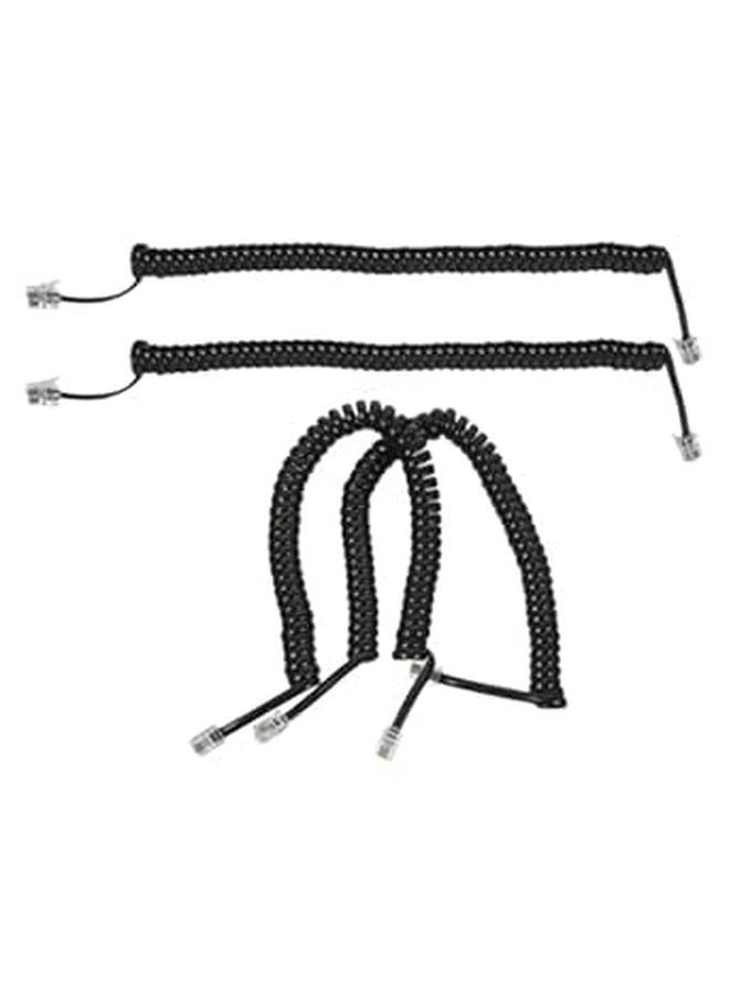 4pcs Universal Stretchable Coiled Telephone Receiver Cord Cable For Landline Phones - Image 1