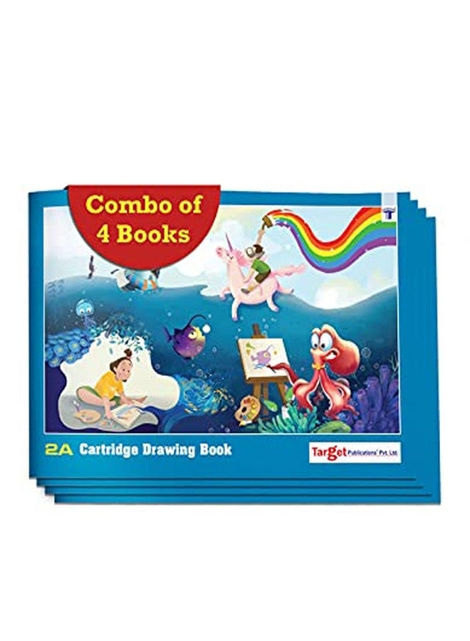 TARGET PUBLICATIONS Drawing Book for Kids | Drawing Sheets 2A Size | 34 White Drawing Paper | Drawing Book for Colouring, Painting | 24.13 x 17.15 cm | Set of 4 - Image 1
