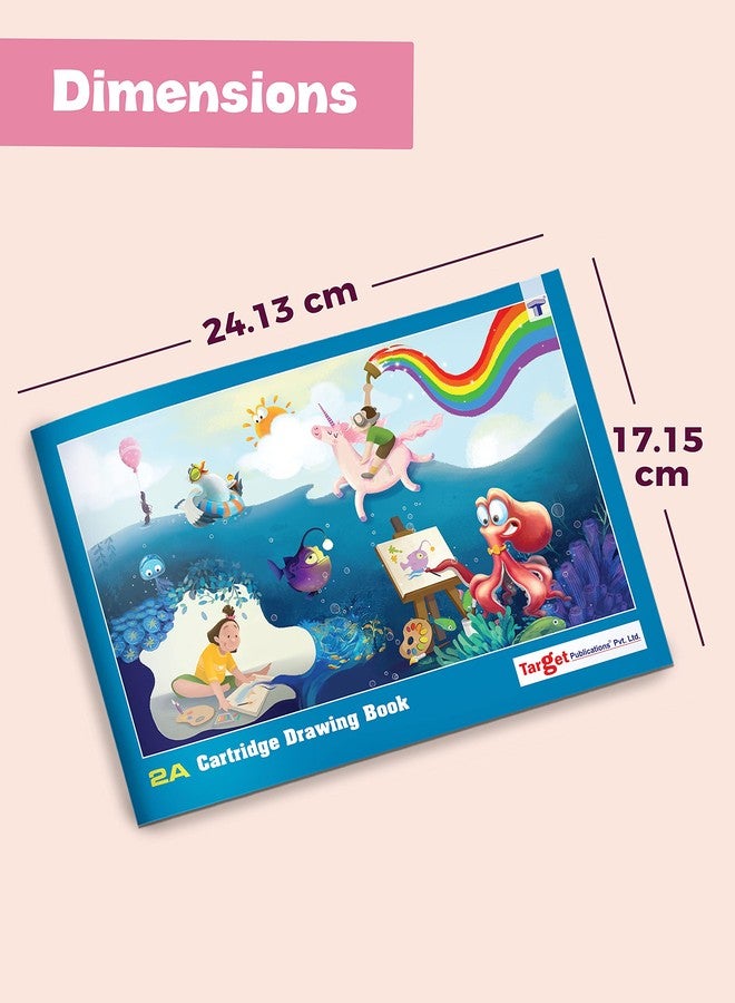 TARGET PUBLICATIONS Drawing Book for Kids | Drawing Sheets 2A Size | 34 White Drawing Paper | Drawing Book for Colouring, Painting | 24.13 x 17.15 cm | Set of 4 - Image 3