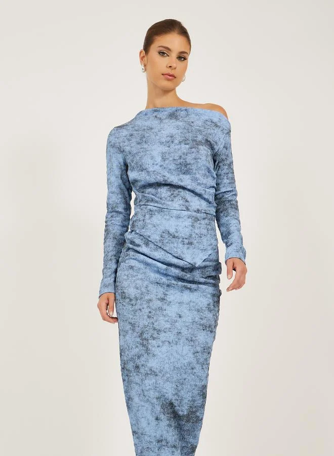 Styli Printed Ruched Dress