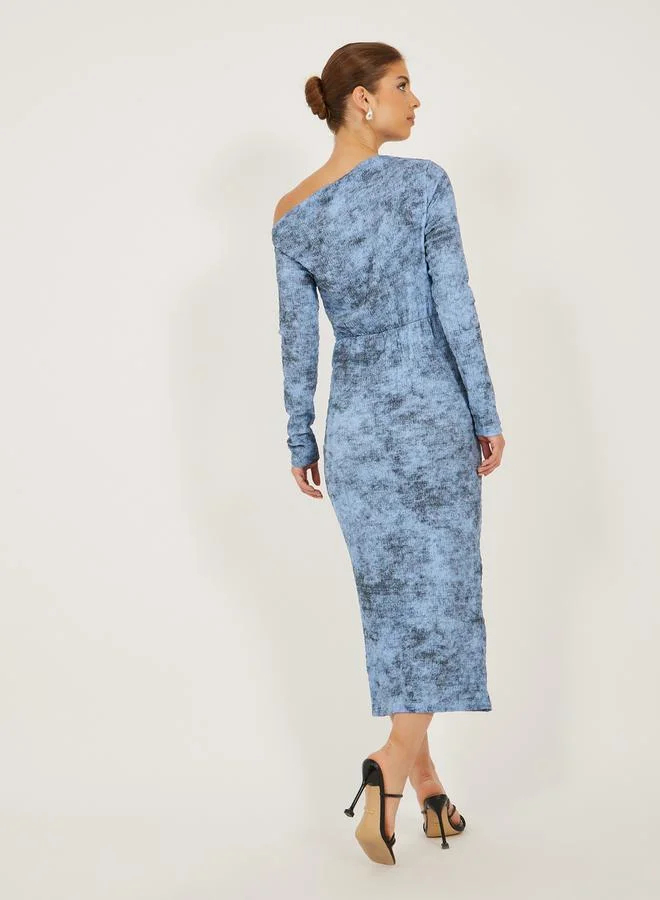 Styli Printed Ruched Dress