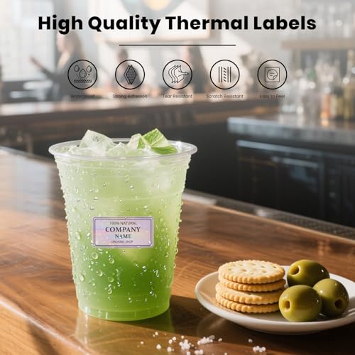 FINDAT 2X1 Inch Thermal Labels Holographic Rectangle Vinyl Stickers Self-Adhesive Waterproof Square Direct Thermal Printer Label for Gift DIY Logo Design 300 PCS - Image 4