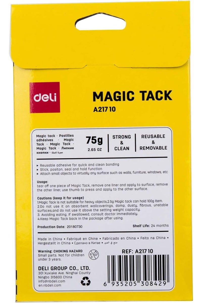 ديلي Deli Reusable Magic Tack 75g - Multi-purpose adhesive putty (EA21710) - Image 4