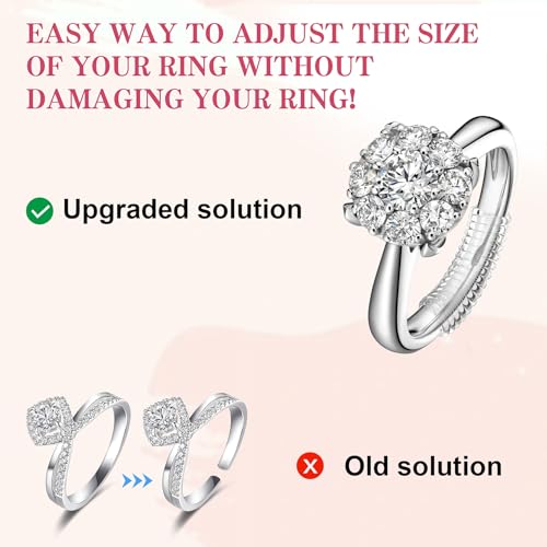wegoup Ring Sizer for Loose Rings, 12 Pack 4 Sizes, Invisible Clear Silicone, Non-Slip Adjustable Ring Sizers, Ring Resizer and Tightener Guards, for Women and Men, Make Rings Smaller Without Resizing - Image 5