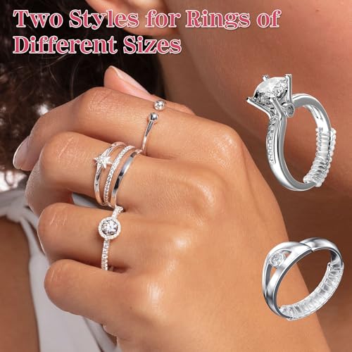 wegoup Ring Sizer for Loose Rings, 12 Pack 4 Sizes, Invisible Clear Silicone, Non-Slip Adjustable Ring Sizers, Ring Resizer and Tightener Guards, for Women and Men, Make Rings Smaller Without Resizing - Image 3