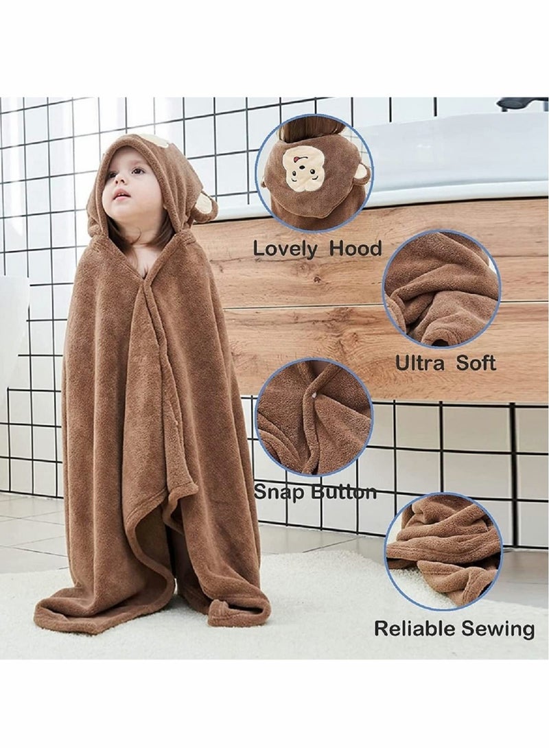 Excefore Baby Hooded Bath Towel Blanket Extra Large Kids Toddler Soft Thick Absorbent Bathrobe Swimming Shower Poncho Towel for Boys Girls - Image 2