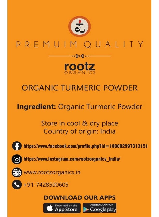 Rootz Organics Lakadong Turmeric Powder (100g) | (7-12)% High Curcumin Content | Unprocessed and Organic Haldi Powder (100 Gram Pack of 1) - Image 3