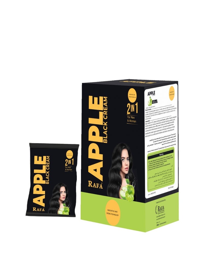 Rafa Beauty Rafa Apple 2-in-1 No Ammonia Black Hair Color Cream, 30ml, For Men and Women - Image 1