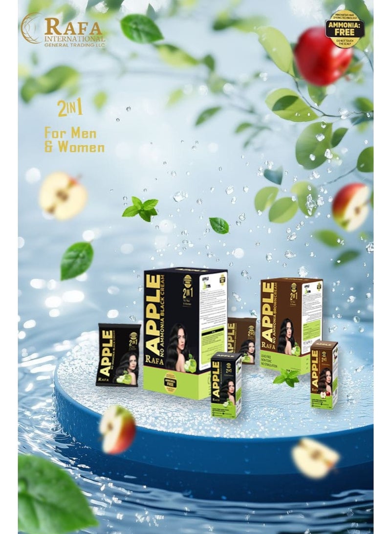 Rafa Beauty Rafa Apple 2-in-1 No Ammonia Black Hair Color Cream, 30ml, For Men and Women - Image 2