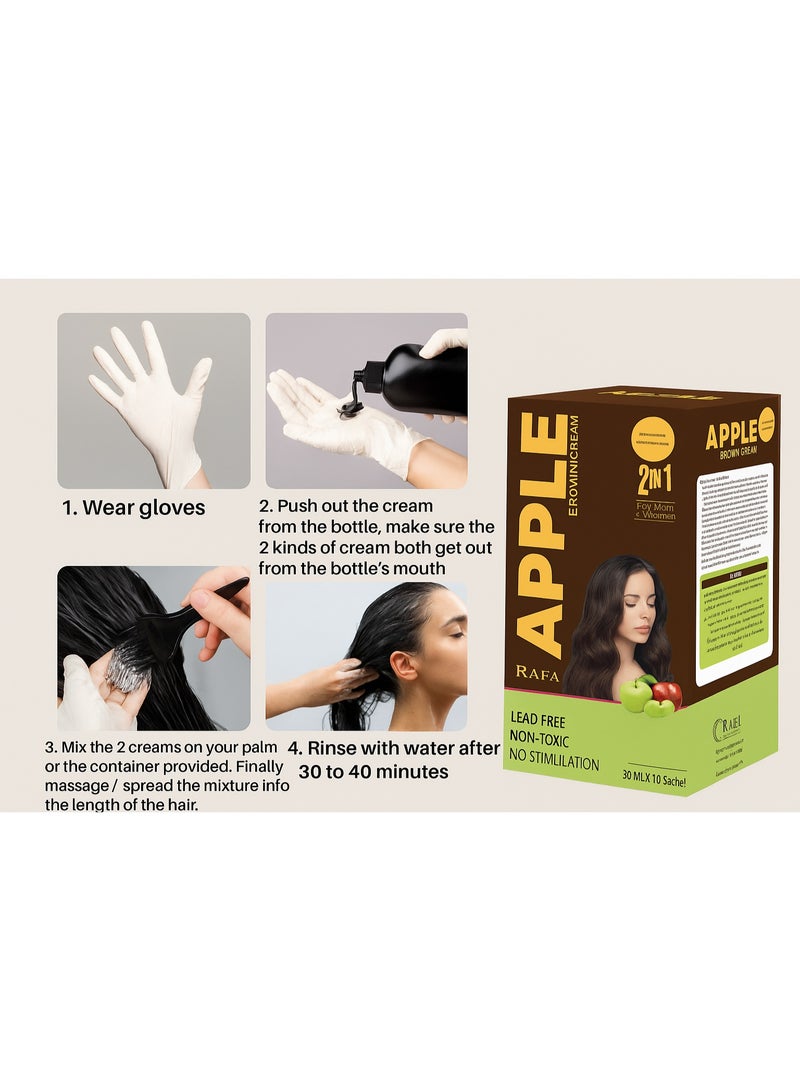 Rafa Beauty Rafa Apple 2-in-1 No Ammonia Black Hair Color Cream, 30ml, For Men and Women - Image 3