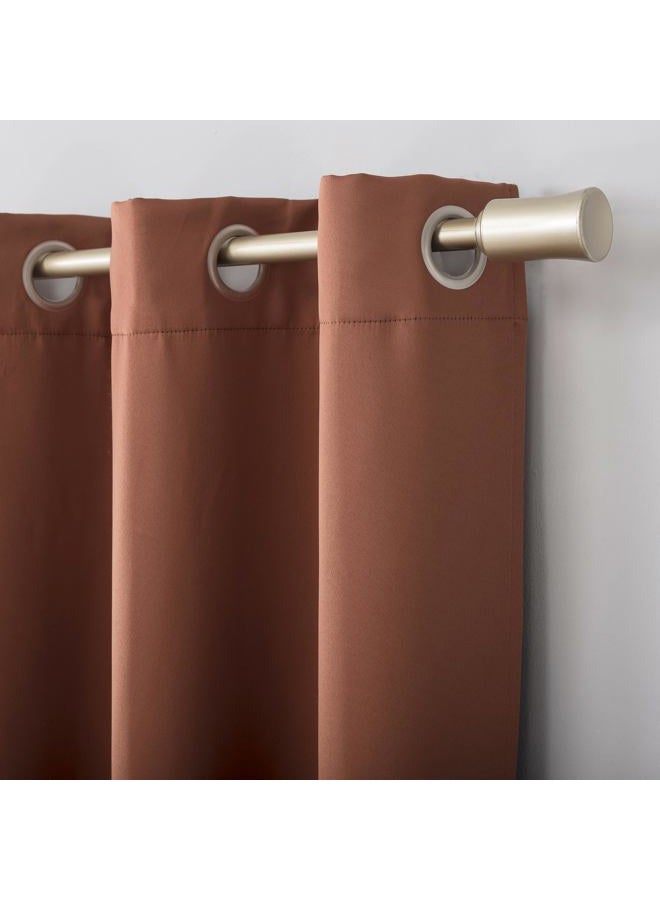 Sun Zero Easton Energy Saving Blackout Grommet Curtain Panel, 40" x 95", Terracotta Orange - Image 2