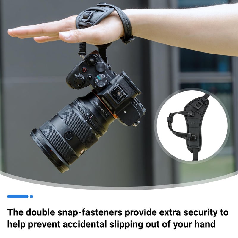 JJC Deluxe Microfiber Camera Hand Strap, Secure Padded Camera Holder Wrist Strap for Canon Nikon Sony Fujifilm Olympus DSLR and Mirrorless, Must Have Photography Accessories for Photographers - Image 4